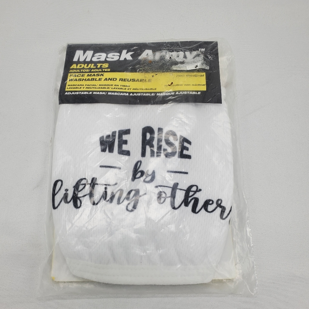 "We rise by lifting others" mask NWT